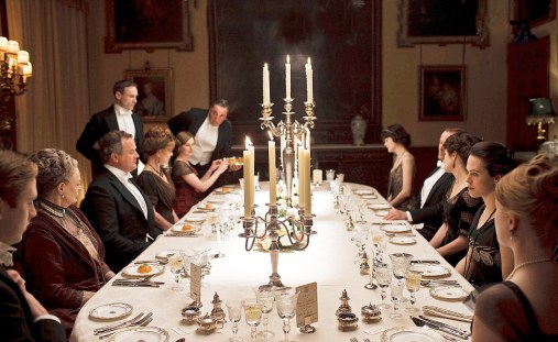 IMAGES NOT TO BE USED BEFORE 13TH SEPTEMBER 2011. 2011 DOWNTON ABBEY  SERIES 2 EPISODE2  DOWNTON ABBEY returns for a second series. Pictured: General dinner scene Photographer: NICK BRIGGS This photograph is (C) CARNIVAL FILMS and can only be reproduced for editorial purposes directly in connection with the programme or event mentioned above, or CARNIVAL FILMS. Once made available by ITV plc Picture Desk, this photograph can be reproduced once only up until the transmission [TX] date and no reproduction fee will be charged. Any subsequent usage may incur a fee. This photograph must not be manipulated [excluding basic  cropping] in a manner which alters the visual appearance of the person photographed deemed detrimental or inappropriate by ITV plc Picture Desk.  This photograph must not be syndicated to any other company, publication or website, or permanently archived, without the express written permission of ITV Plc Picture Desk.